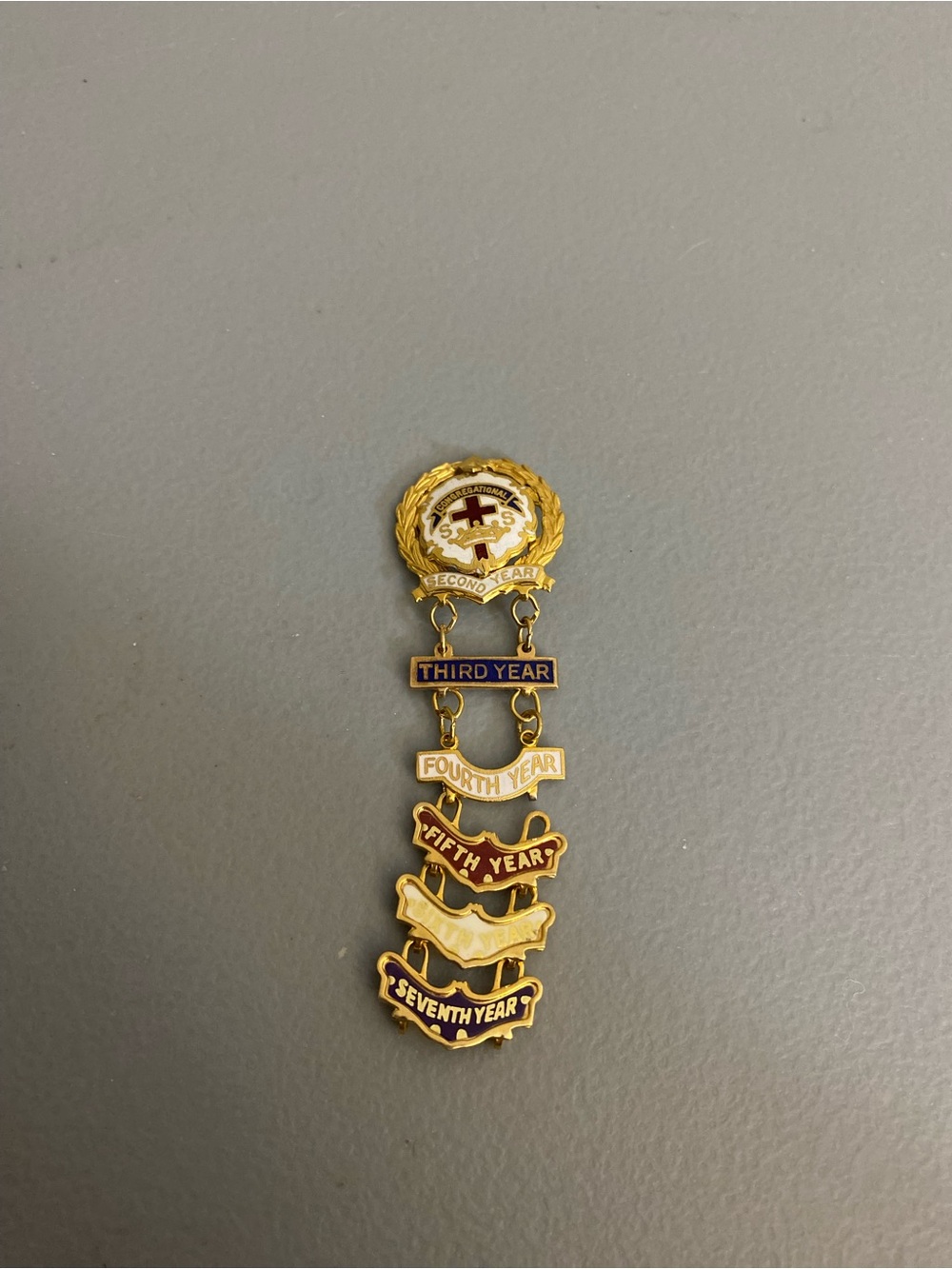Vintage Cross and Crown Pin